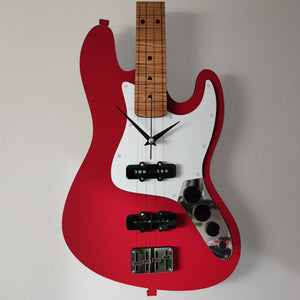 Time Reflection Ultra Realistic Bass Guitar - Shaped 3D Handmade Wooden Wall Clock - Exporgin | Türkiye Comes to You