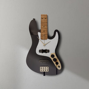 Time Reflection Ultra Realistic Bass Guitar - Shaped 3D Handmade Wooden Wall Clock - Exporgin | Türkiye Comes to You