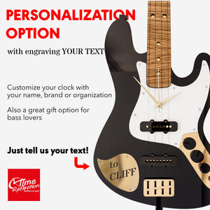 Time Reflection Ultra Realistic Bass Guitar - Shaped 3D Handmade Wooden Wall Clock - Exporgin | Türkiye Comes to You