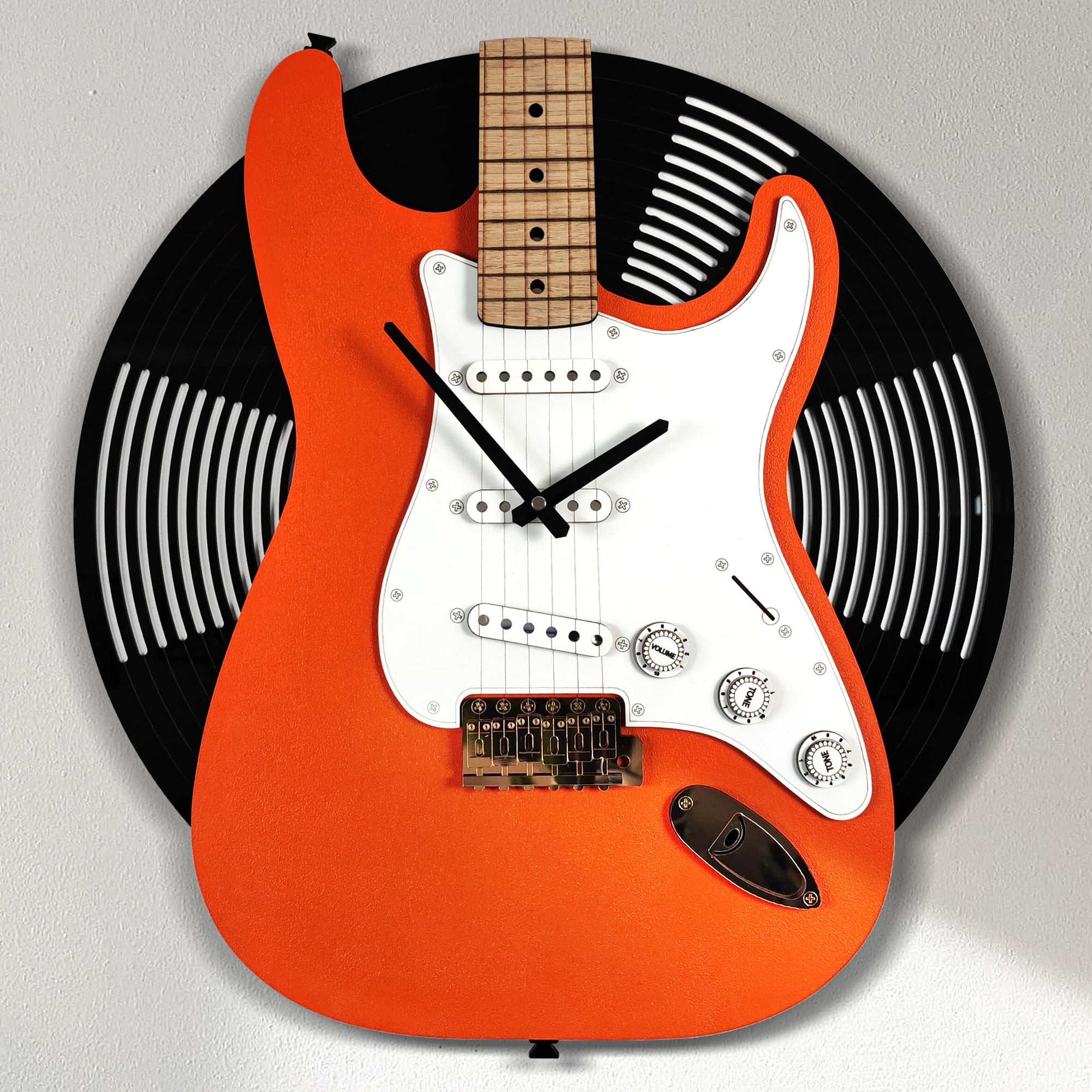 Time Reflection Ultra Realistic Classic Electric Guitar–Shaped 3D Handcrafted Wooden Wall Clock - Exporgin | Türkiye Comes to You