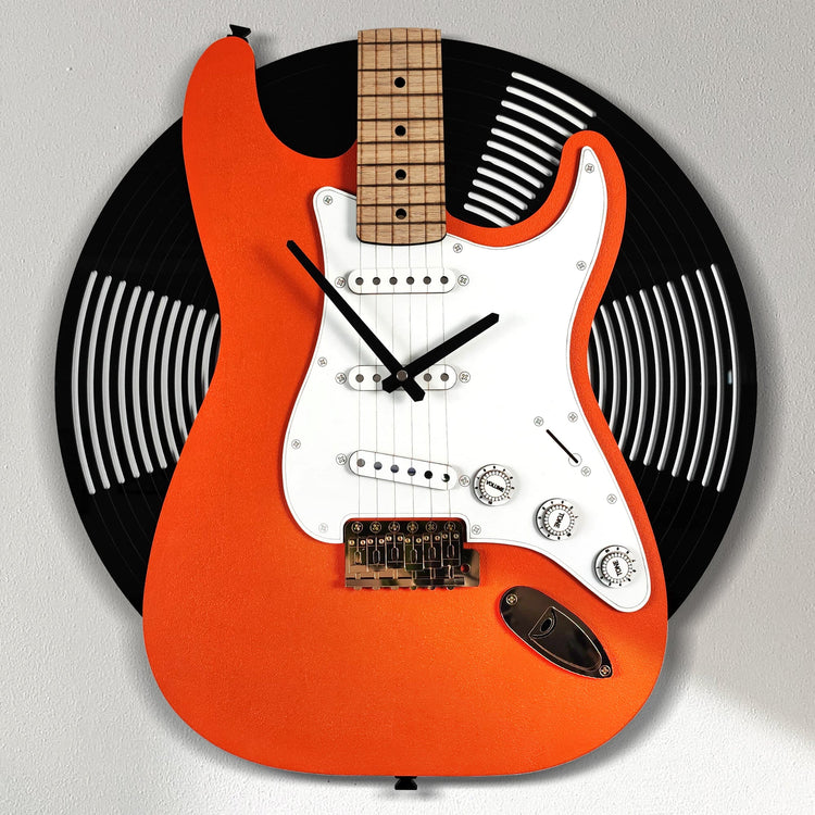 Time Reflection Ultra Realistic Classic Electric Guitar–Shaped 3D Handcrafted Wooden Wall Clock - Exporgin | Türkiye Comes to You