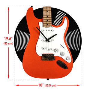 Time Reflection Ultra Realistic Classic Electric Guitar–Shaped 3D Handcrafted Wooden Wall Clock - Exporgin | Türkiye Comes to You