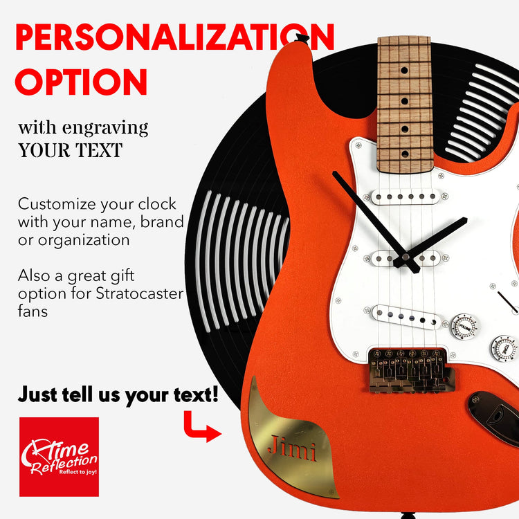 Time Reflection Ultra Realistic Classic Electric Guitar–Shaped 3D Handcrafted Wooden Wall Clock - Exporgin | Türkiye Comes to You