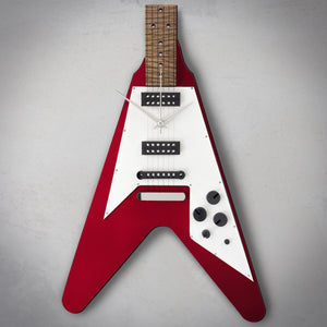 Time Reflection Ultra Realistic V Guitar - Shaped 3D Handmade Wooden Wall Clock - Exporgin | Türkiye Comes to You