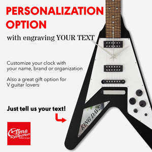 Time Reflection Ultra Realistic V Guitar - Shaped 3D Handmade Wooden Wall Clock - Exporgin | Türkiye Comes to You