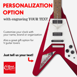 Time Reflection Ultra Realistic V Guitar - Shaped 3D Handmade Wooden Wall Clock - Exporgin | Türkiye Comes to You