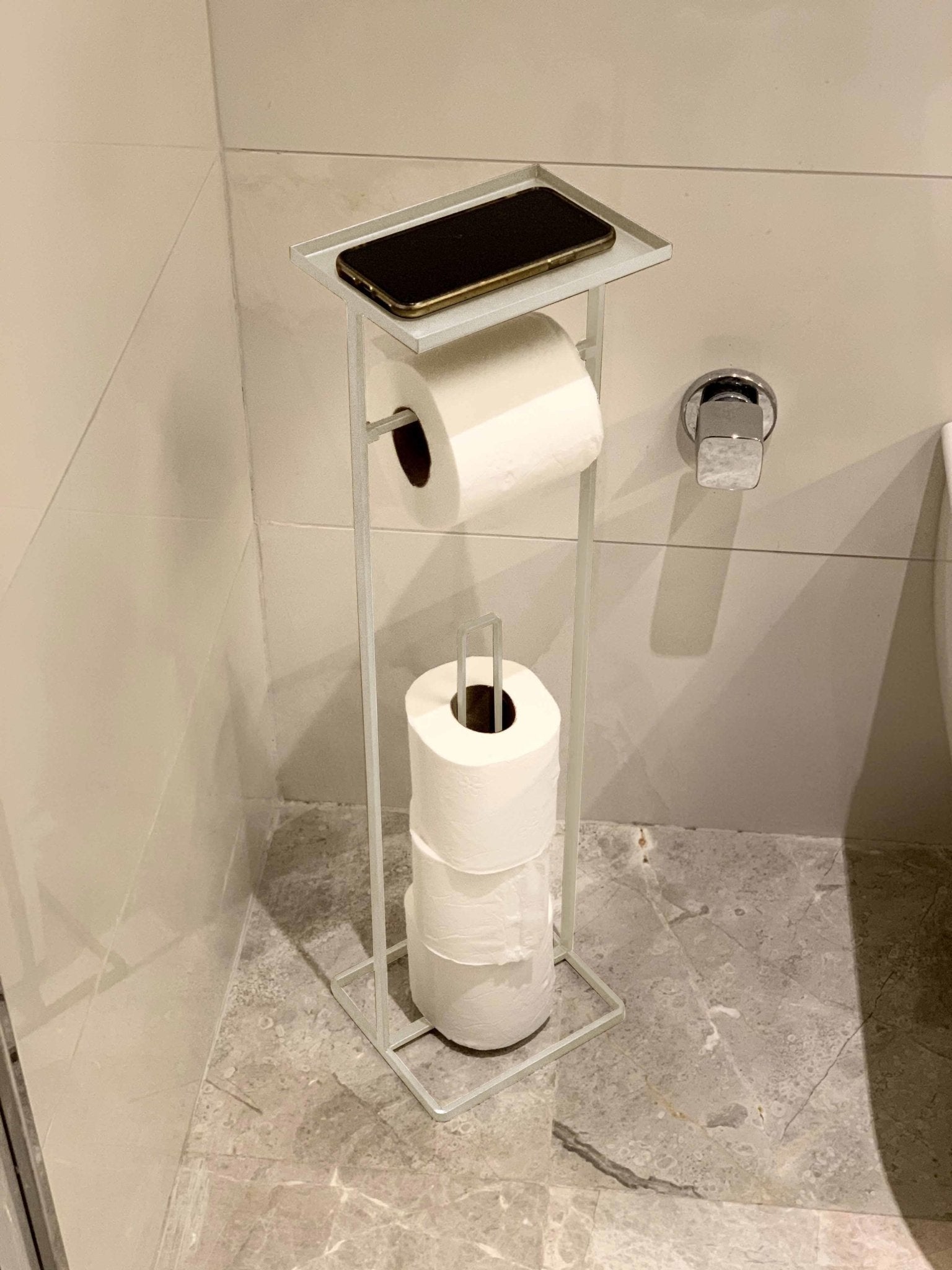 Toilet Paper Stand with Tray White 54x15x12 cm - Exporgin | Türkiye Comes to You