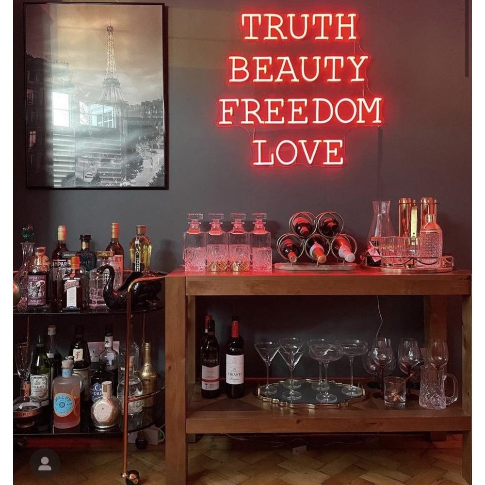 Truth/Beauty/Freedom/Love Neon