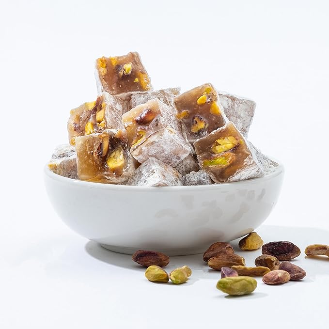 Turkish Delight with Double Roasted Pistachios – 160g (5.64 oz) / 200g (7.05 oz)/ 320g (11.29 oz) - Exporgin | Türkiye Comes to You