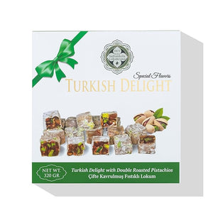 Turkish Delight with Double Roasted Pistachios – 160g (5.64 oz) / 200g (7.05 oz)/ 320g (11.29 oz) - Exporgin | Türkiye Comes to You