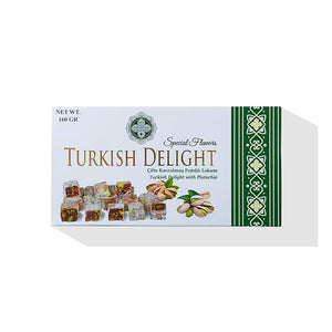 Turkish Delight with Double Roasted Pistachios – 160g (5.64 oz) / 200g (7.05 oz)/ 320g (11.29 oz) - Exporgin | Türkiye Comes to You