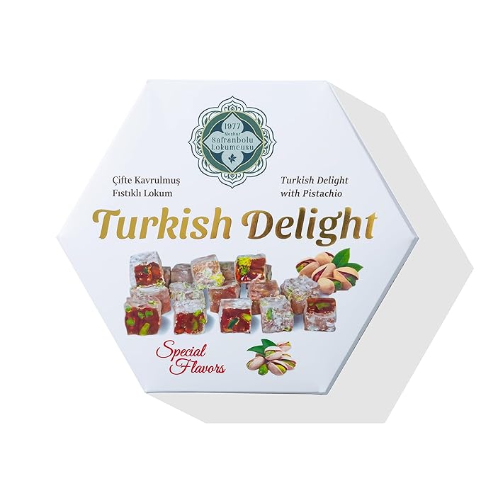 Turkish Delight with Double Roasted Pistachios – 160g (5.64 oz) / 200g (7.05 oz)/ 320g (11.29 oz) - Exporgin | Türkiye Comes to You