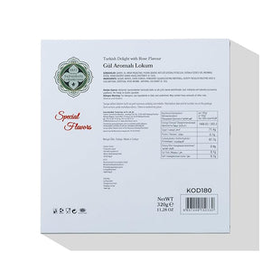 Turkish Delight with Rose Flavoured 320g (11.29 oz) - Exporgin | Türkiye Comes to You