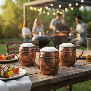 Turna Bakır – Copper Grande Glass – Hand - Hammered Turkish Artisan Drinkware – 1000ml (33.82 fl oz) (Oxidized Finish) - Exporgin | Türkiye Comes to You