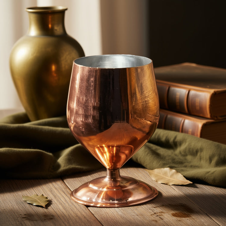 Turna Bakır – Hand - Hammered Copper Merlot Wine Glass – 100% Handmade & Elegant – 500 ml - Exporgin | Türkiye Comes to You