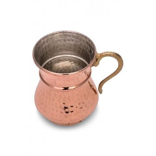 Turna Bakır – Hand - Hammered Copper Mug with Handle – Authentic Turkish Artisan Drinkware – 250 ml - Exporgin | Türkiye Comes to You