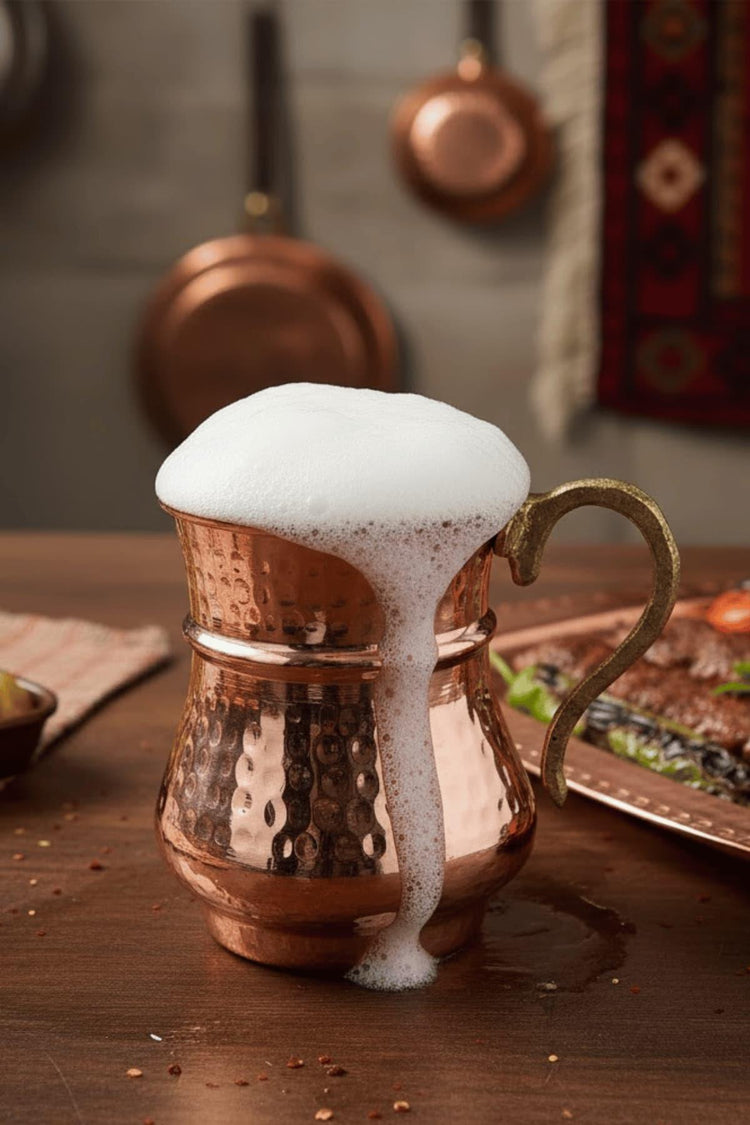 Turna Bakır – Hand - Hammered Copper Mug with Handle – Authentic Turkish Artisan Drinkware – 250 ml - Exporgin | Türkiye Comes to You