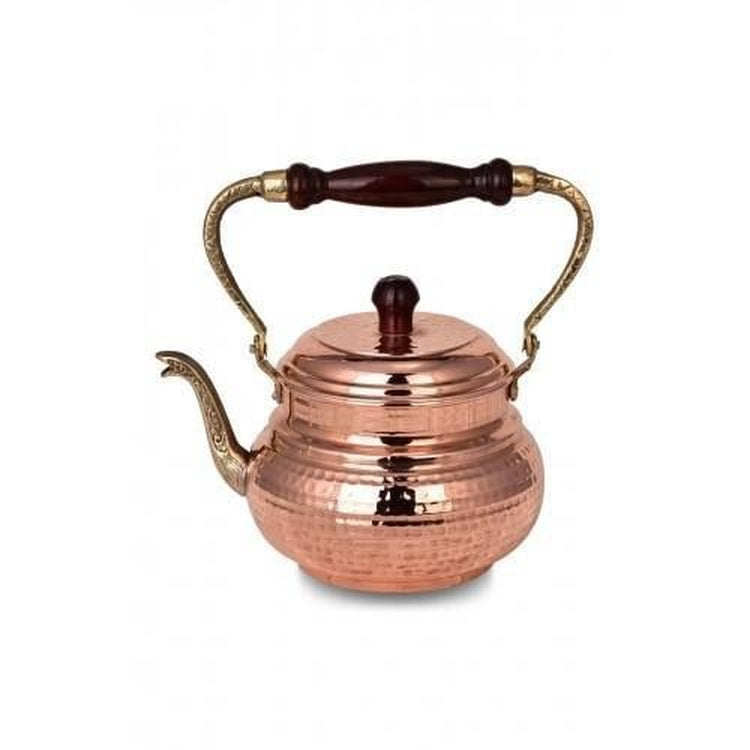 Turna Bakır – Hand - Hammered Copper Teapot – Authentic Turkish Artisan Cookware – 1300 ml - Exporgin | Türkiye Comes to You