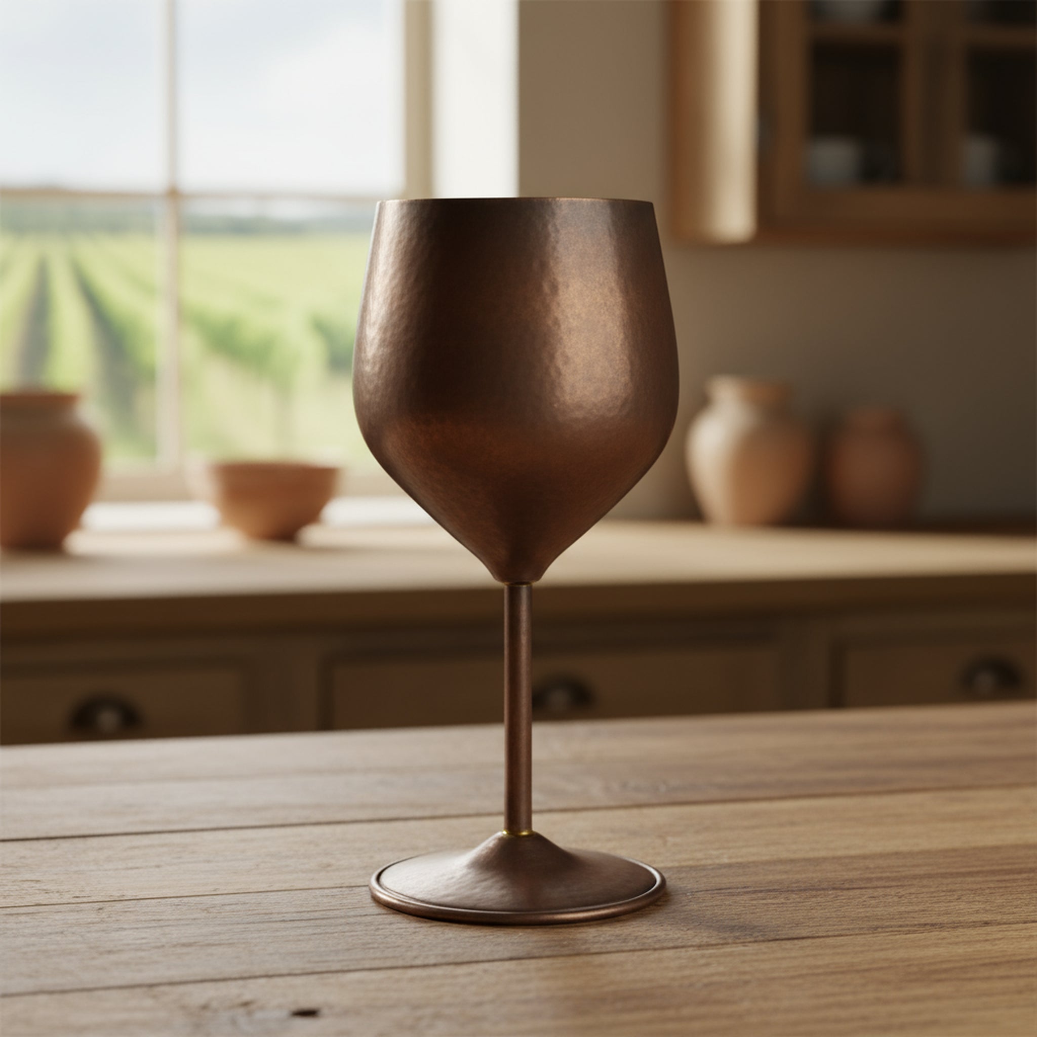 Turna Bakır – Hand - Hammered Copper Vine - Gall Wine Glass – 100% Handmade & Durable – 500 ml - Exporgin | Türkiye Comes to You