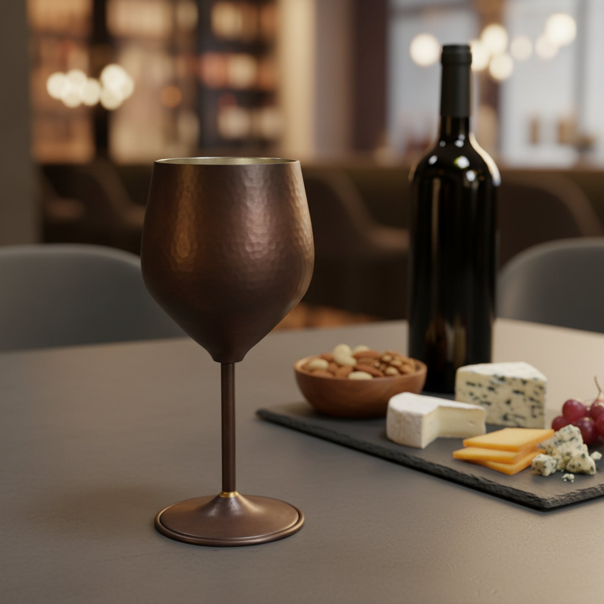 Turna Bakır – Hand - Hammered Copper Vine - Gall Wine Glass – 100% Handmade & Durable – 500ml (16.91 fl oz) - Exporgin | Türkiye Comes to You