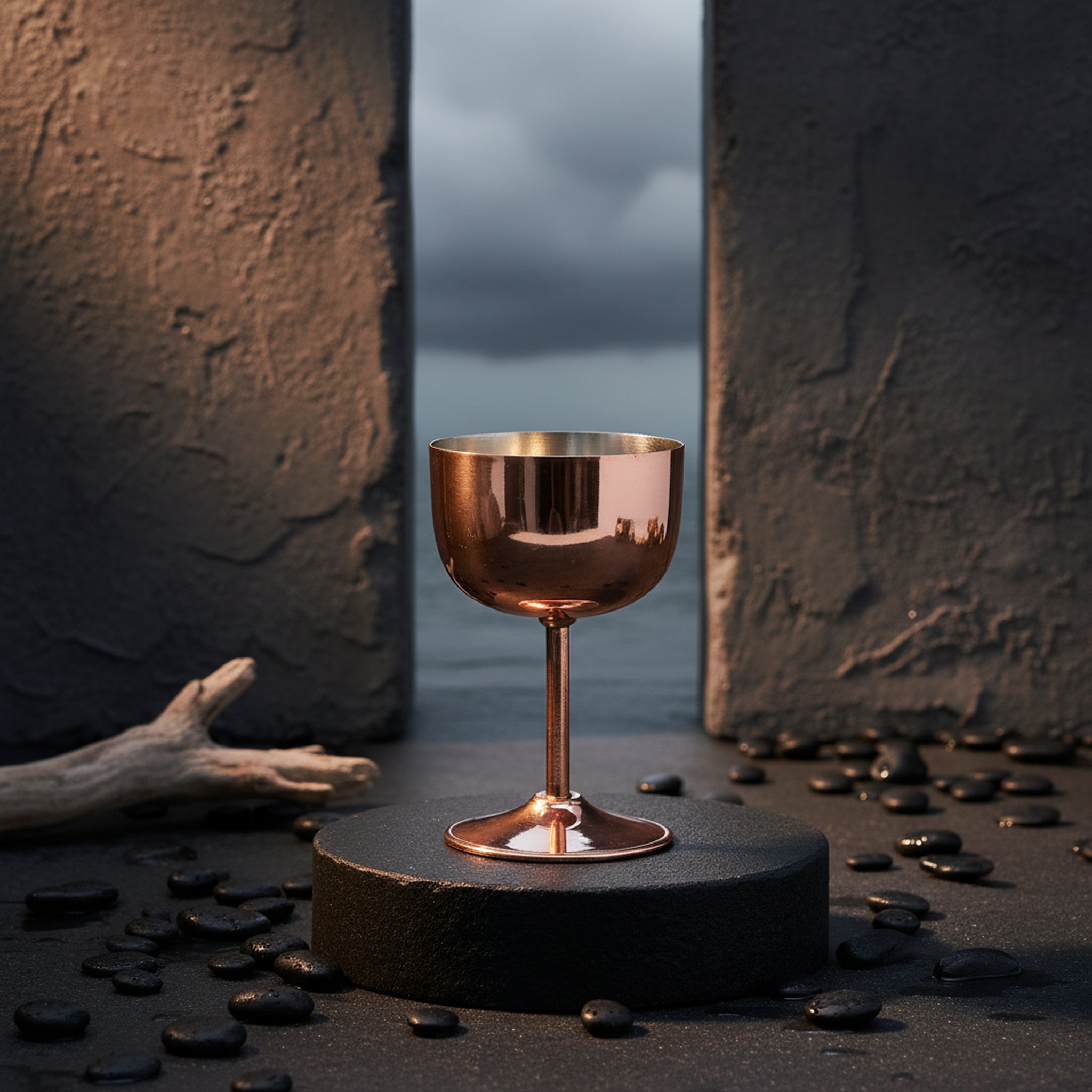 Turna Bakır – Hand - Hammered Copper Vino Glass – 100% Handmade & Durable – 400 ml - Exporgin | Türkiye Comes to You