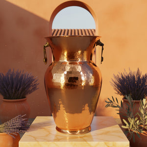 Turna Bakır – Handcrafted Copper Vase – Traditional Turkish Artisan Home Décor – 15x25.5 cm - Exporgin | Türkiye Comes to You