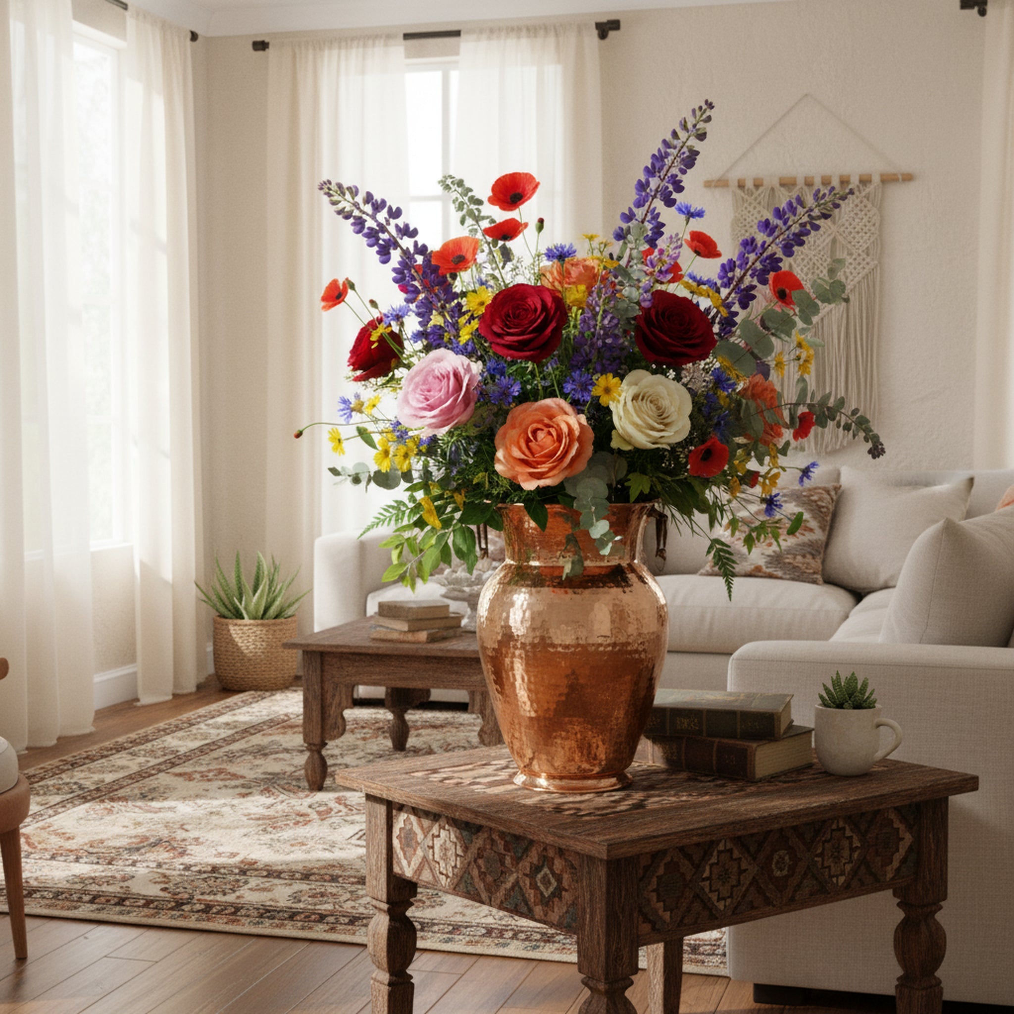 Turna Bakır – Handcrafted Copper Vase – Traditional Turkish Artisan Home Décor – 15x25.5 cm - Exporgin | Türkiye Comes to You