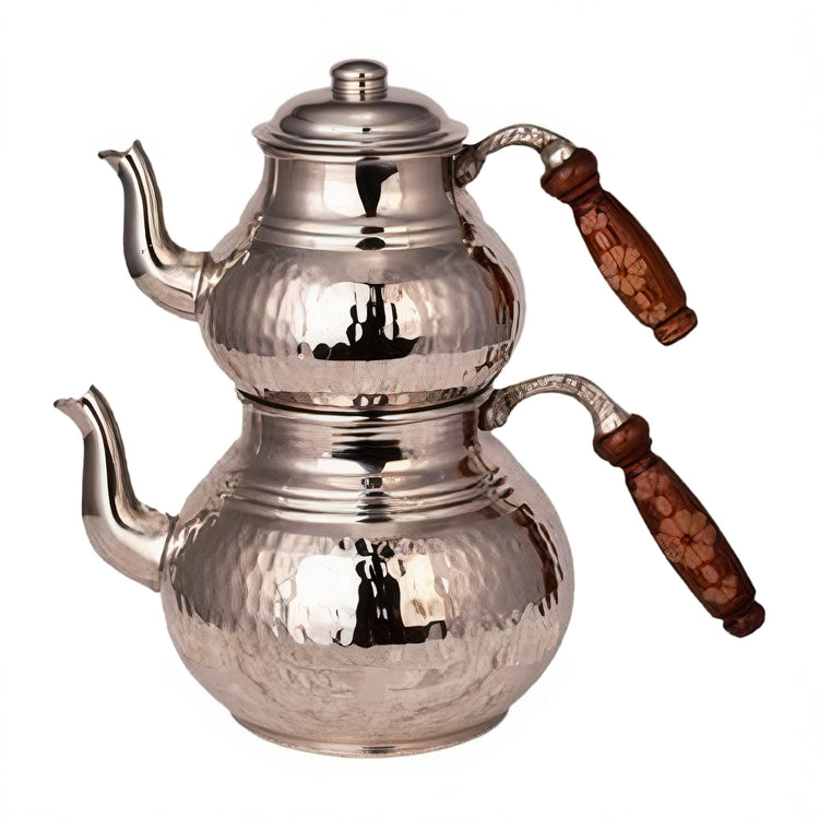 Turna Bakır – Handmade Turkish Copper Teapot – Nickel Finish Artisan Craftsmanship – 550–850 ml - Exporgin | Türkiye Comes to You