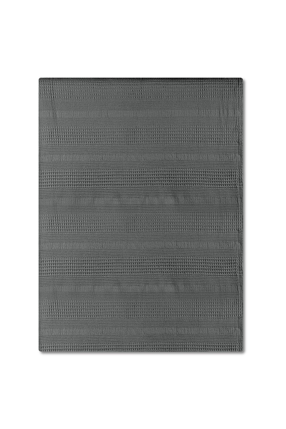 Waffle Cotton Double Piqué 220x240 cm - Anthracite