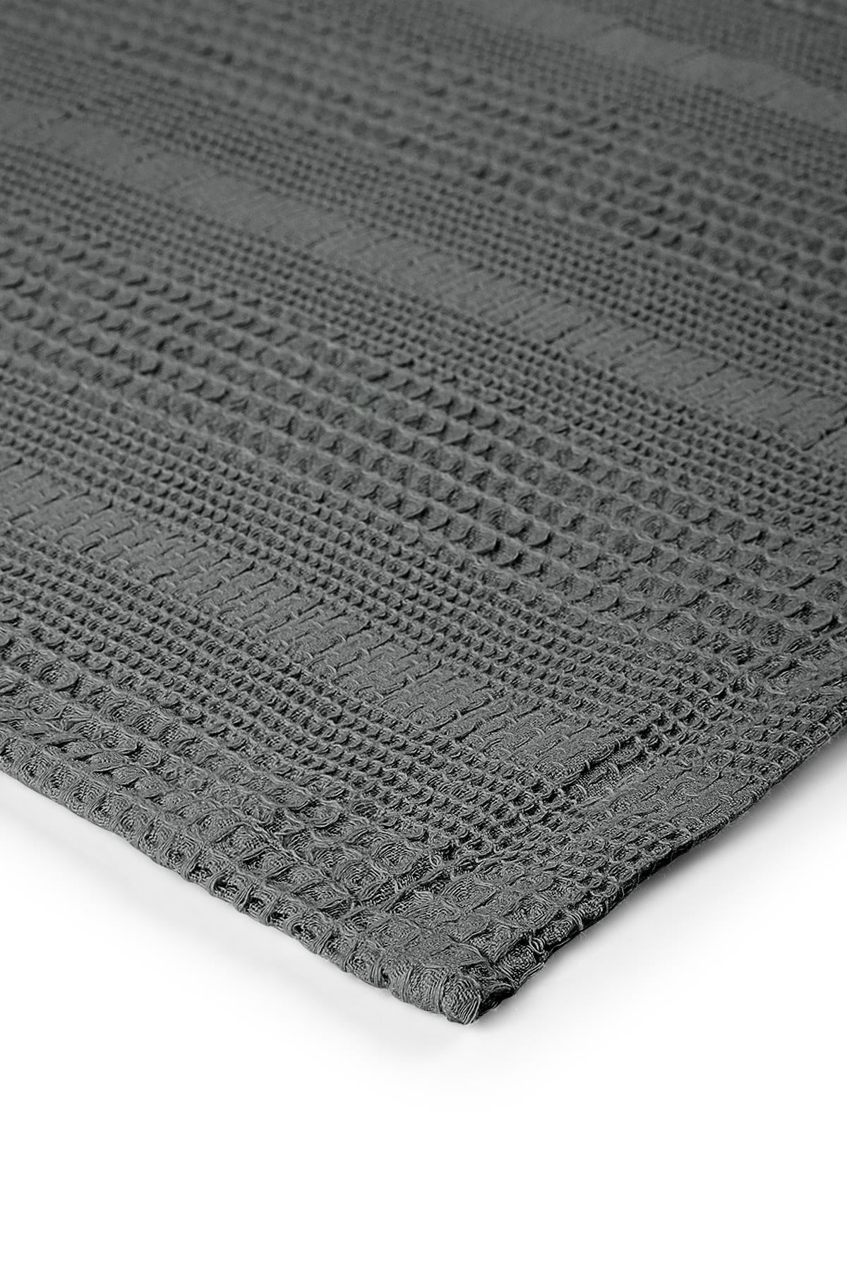 Waffle Cotton Double Piqué 220x240 cm - Anthracite