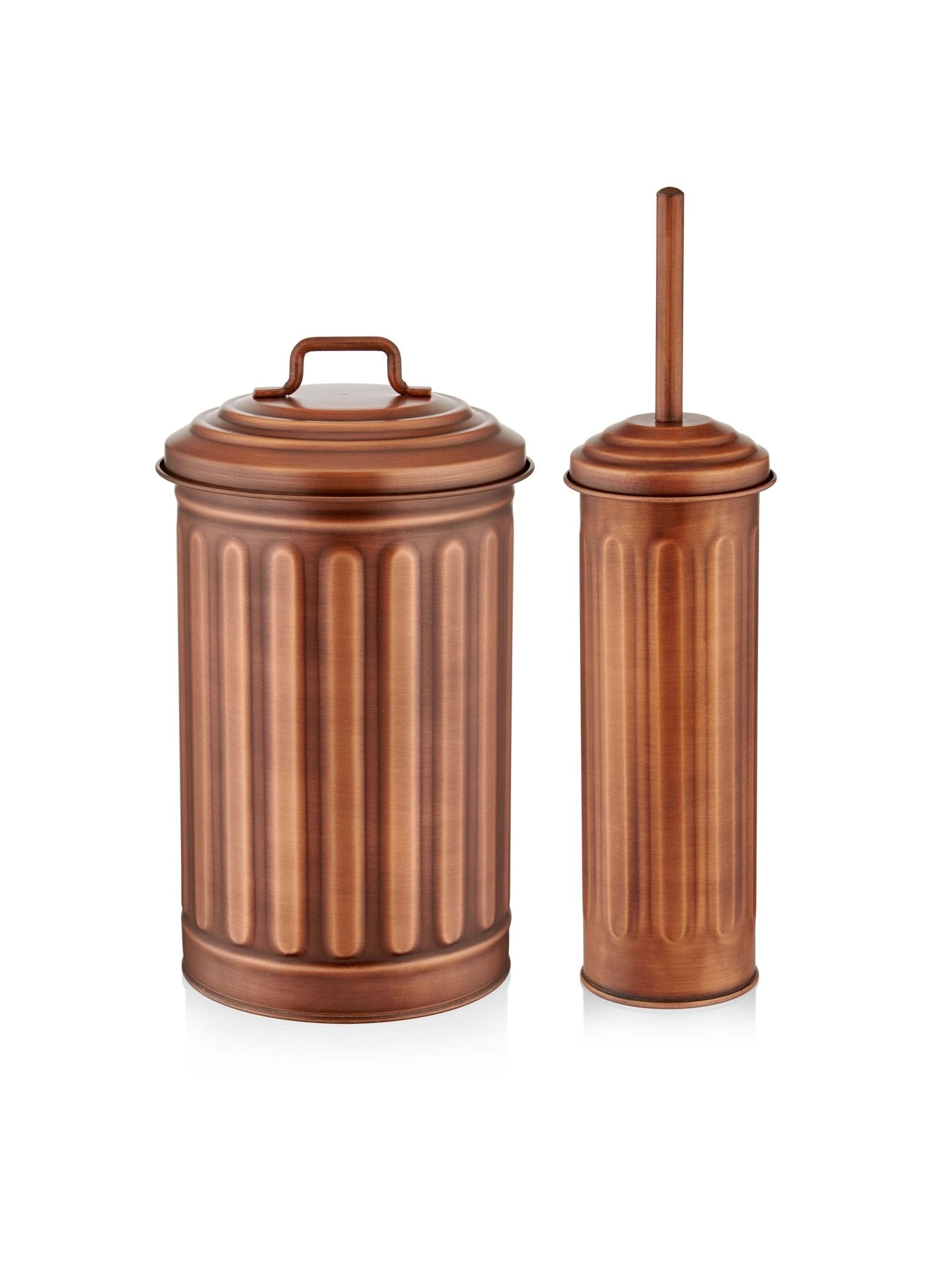 Waste Bin & Toilet Brush Set Copper GLV0646 - Exporgin - Global Shopping Site