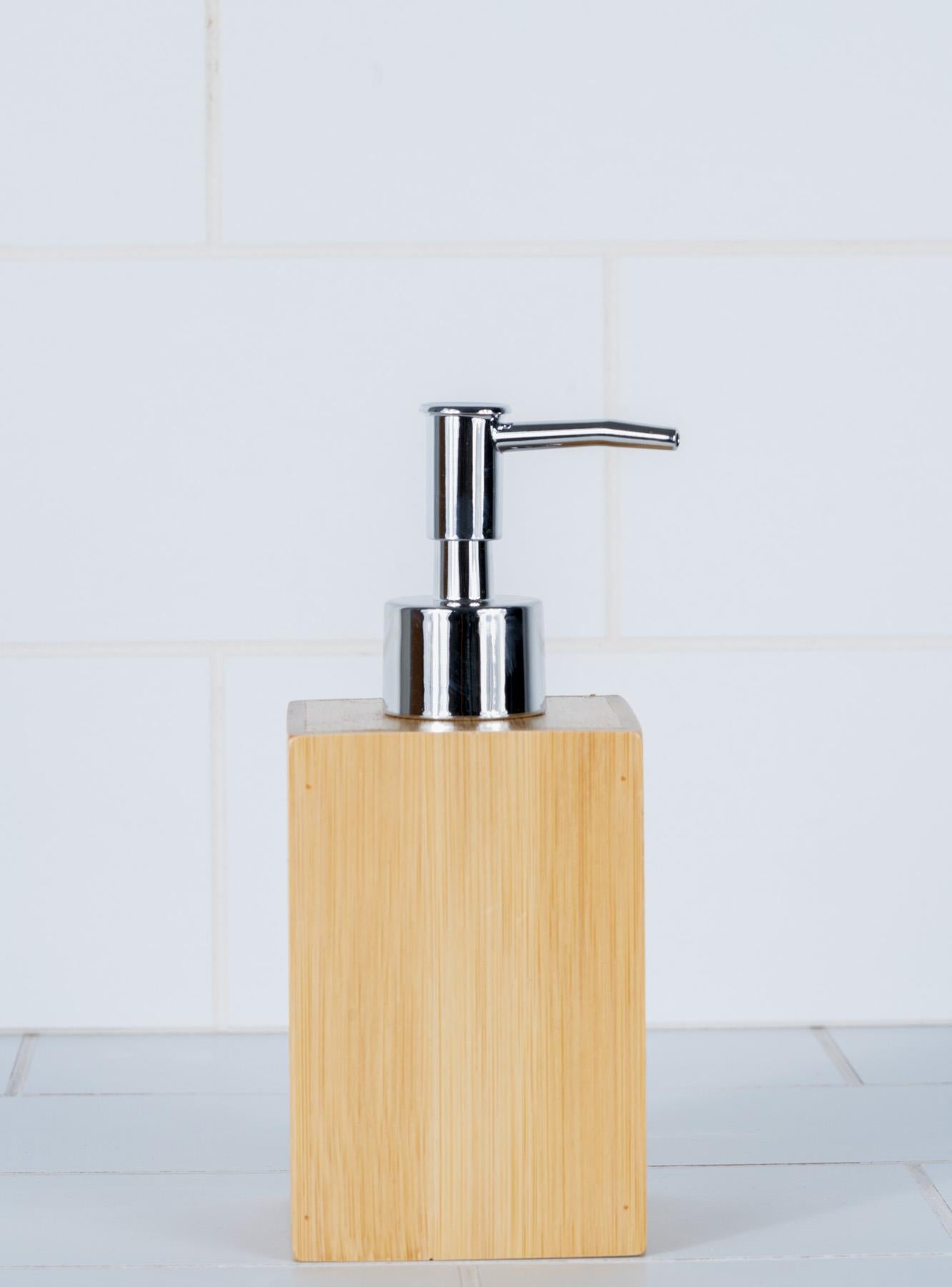 Dispensador de jabón líquido de bambú de madera - madera