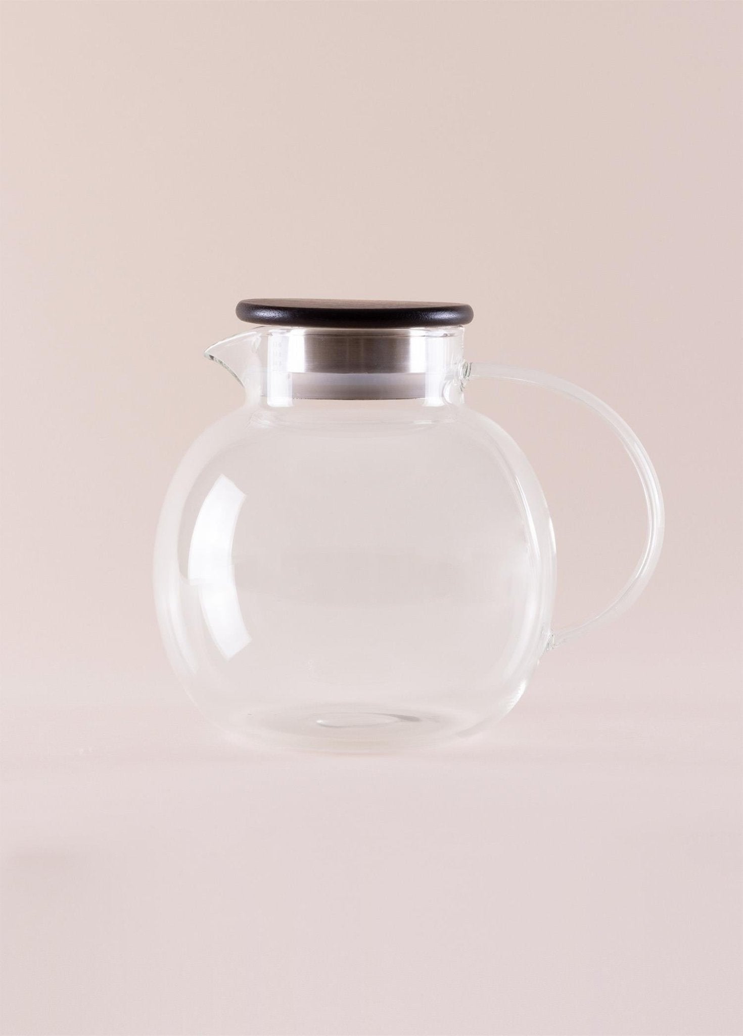 Wooden Glass Jug – Borosilicate & Heat - Resistant with Wooden Lid – 1500cc (16x16x17 cm) - Exporgin - Global Shopping Site