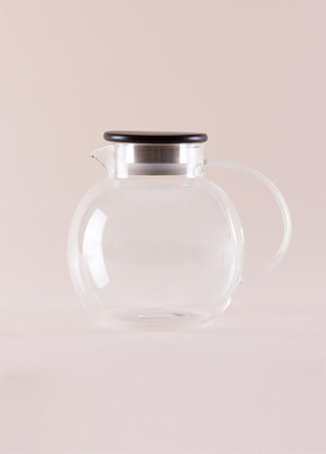 Wooden Glass Jug – Borosilicate & Heat - Resistant with Wooden Lid – 1500cc (16x16x17 cm) - Exporgin - Global Shopping Site