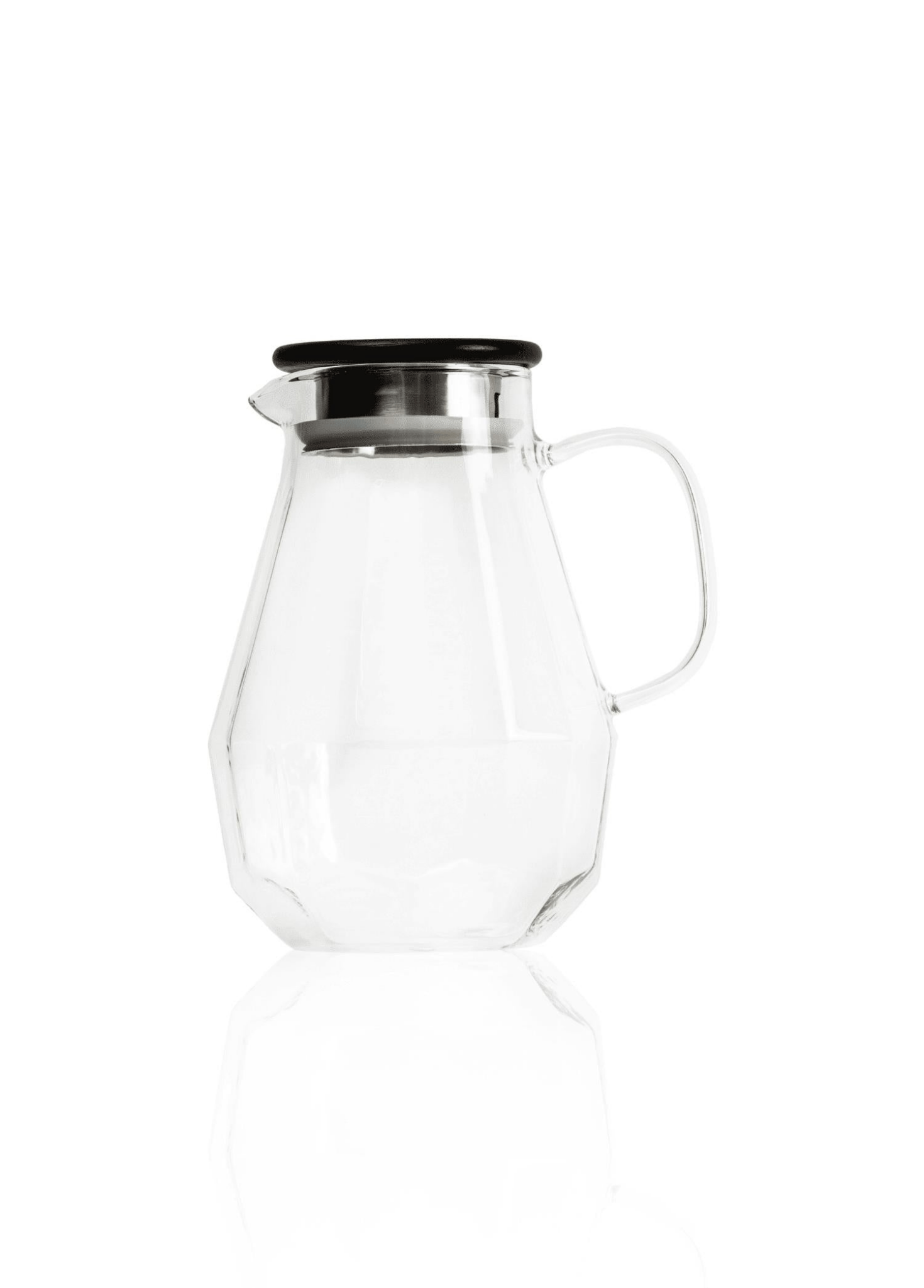 Wooden Glass Jug – Borosilicate & Heat - Resistant with Wooden Lid – 1800cc (15x15x24 cm) - Exporgin - Global Shopping Site