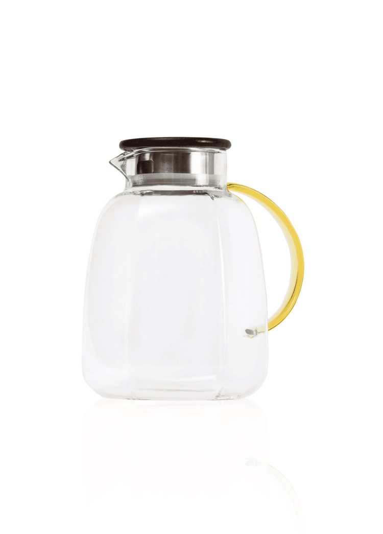 Wooden Glass Jug – Borosilicate & Heat - Resistant with Wooden Lid – 2000cc (16x16x22 cm) - Exporgin - Global Shopping Site