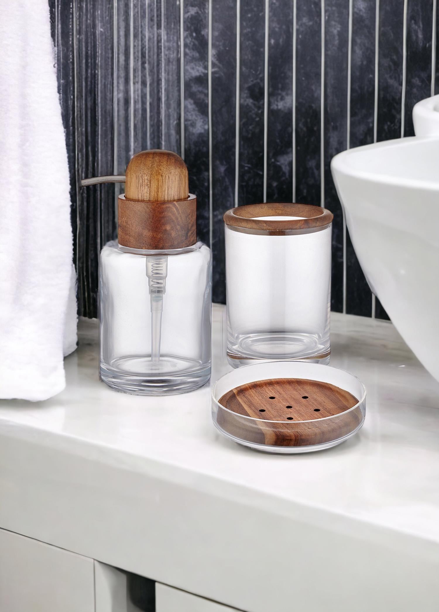 Woody Bathroom Set 3 Pieces 400 ml