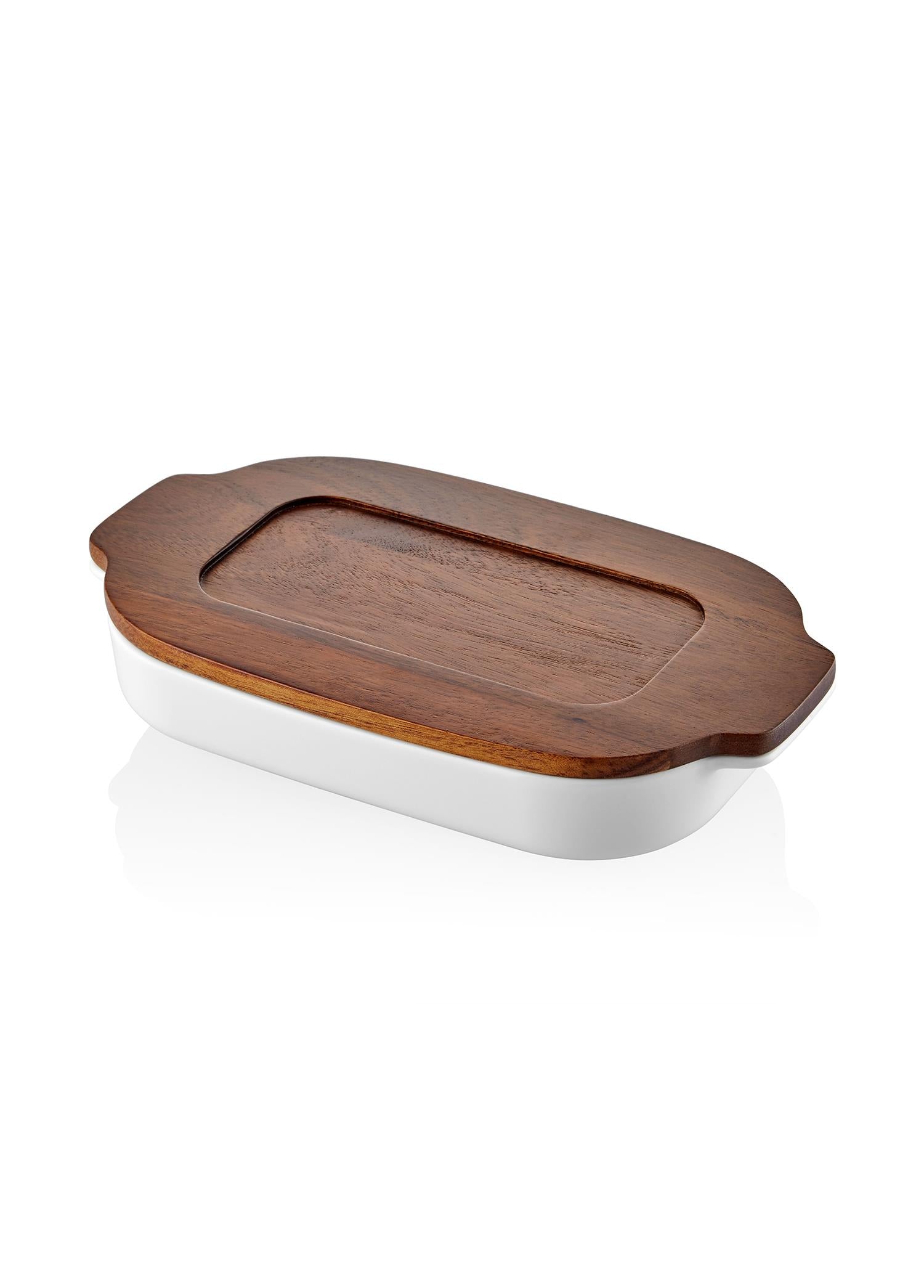 Woody Lidded Oven Dish 36x22 cm