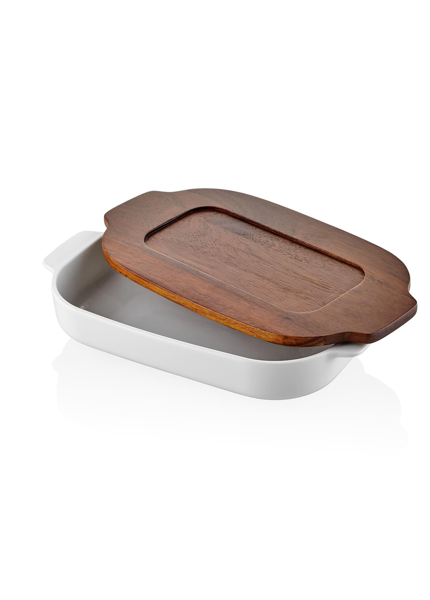 Woody Lidded Oven Dish 36x22 cm