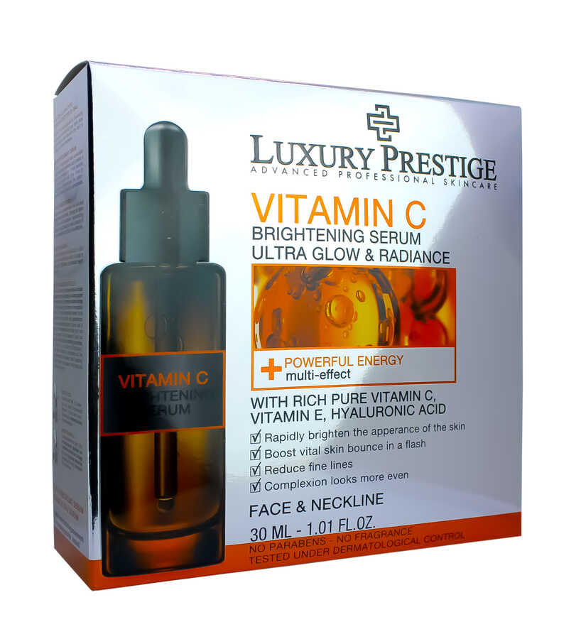 Luxus -Prestige Vitamin C Gesicht und Nackenserum - 30 ml - strahlende Hautverjüngung